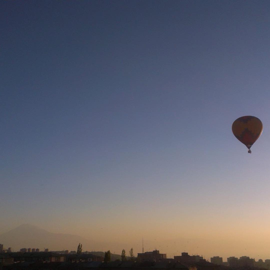 Hot air #balloon #flight over #Yerevan